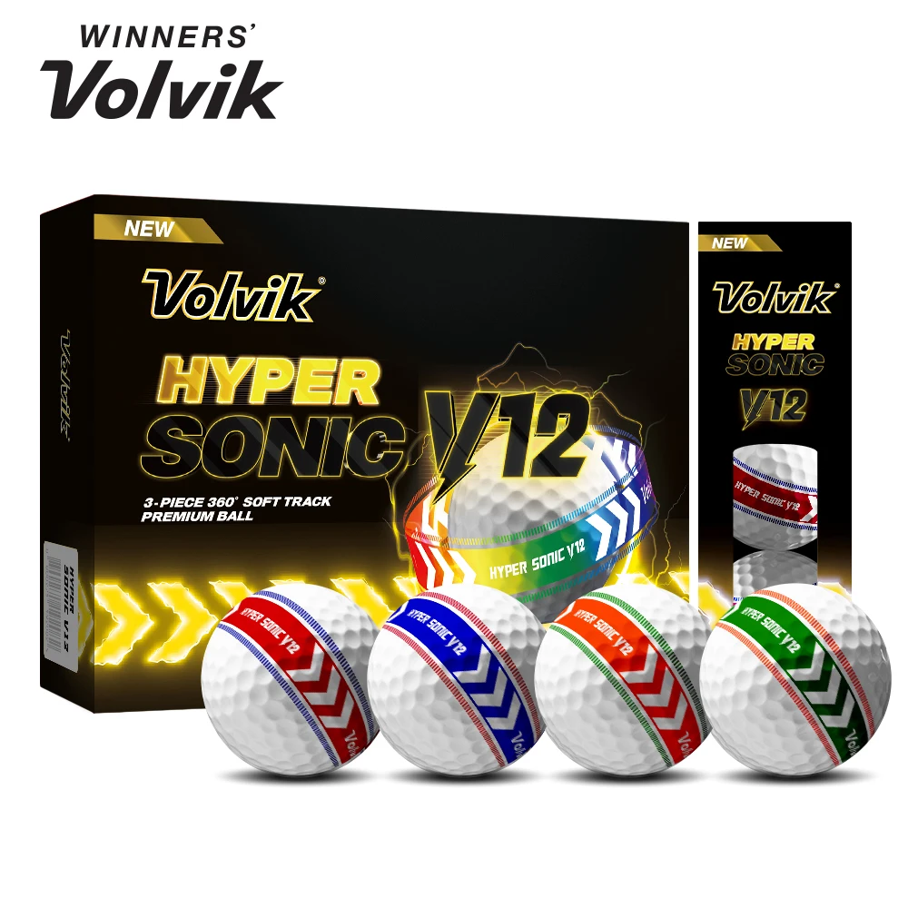 볼빅 골프공 하이퍼 소닉 V12 소프트 트랙 360도 고반발 3피스