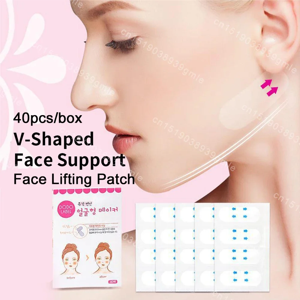 40 개/대 얼굴 이마 뺨 턱 스티커 얼굴 리프팅 패치 안티 링클 안티 에이징 페이셜 스킨 리프팅 링클 리무버 스트립