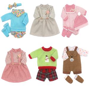 아기 태어난 인형 복장 13-18 인치 신생아 인형 귀여운 점퍼 Rompers 정장 + 신발 인형 액세서리 축제 생일 선물