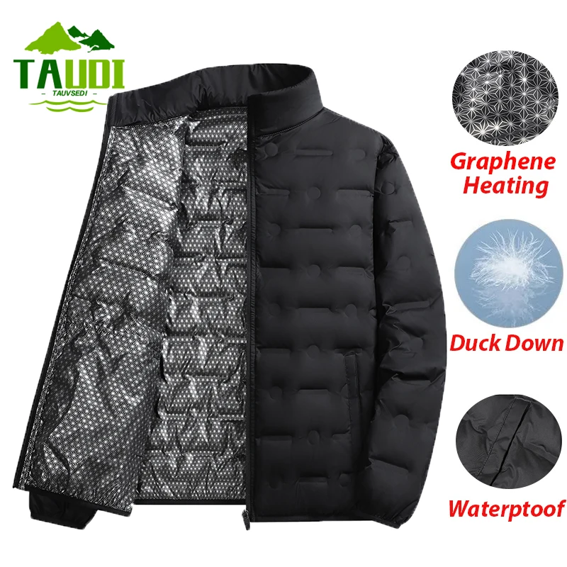 겨울 남성용 오리털 따뜻한 재킷 스탠드 칼라 방풍 패딩 다운 재킷 남성용 경량 코트 캐주얼 고품질 재킷 남성용