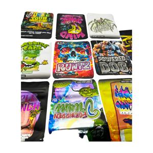 50개 향신료 커피 허브 파우더 지퍼백 식품 사탕 보관 파우치 방수 방취 마일라 파우치 만화 포장 가방