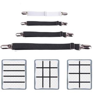 4 개/대 탄성 침대 시트 스트립 패스너 침대 시트 그리퍼 벨트 조절 가능한 매트리스 커버 담요 홀더 침대 시트 세트