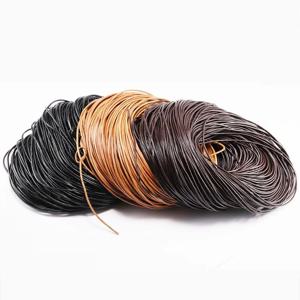 2/5 미터/묶음 1-6mm 천연 소가죽 라운드 끈 DIY 팔찌 재료 로프 줄 보석 제작용