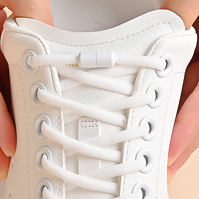 어린이 및 성인용 반원형 신발 끈, 탄성 끈 없음, 빠른 레이지 금속 잠금 끈, 신발 끈