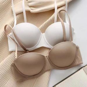 여성 속옷을위한 원활한 브래지어는 브래지어를 밀어 1/2 컵 Bralette 컴포트 소프트 보이지 않는 브래지어 비 와이어 간단한 섹시한 란제리