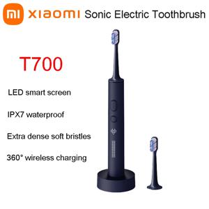 XIAOMI MIJIA T700 소닉 전동 칫솔 치아 미백 초음파 진동 구강 청소기 브러시 스마트 APP LED 디스플레이