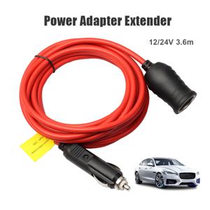 3.6m 케이블카 전원 어댑터 익스텐더 15A 퓨즈 표시기 12ft 코드 연장 12V 24V 자동 충전기 시가 라이터 소켓 플러그