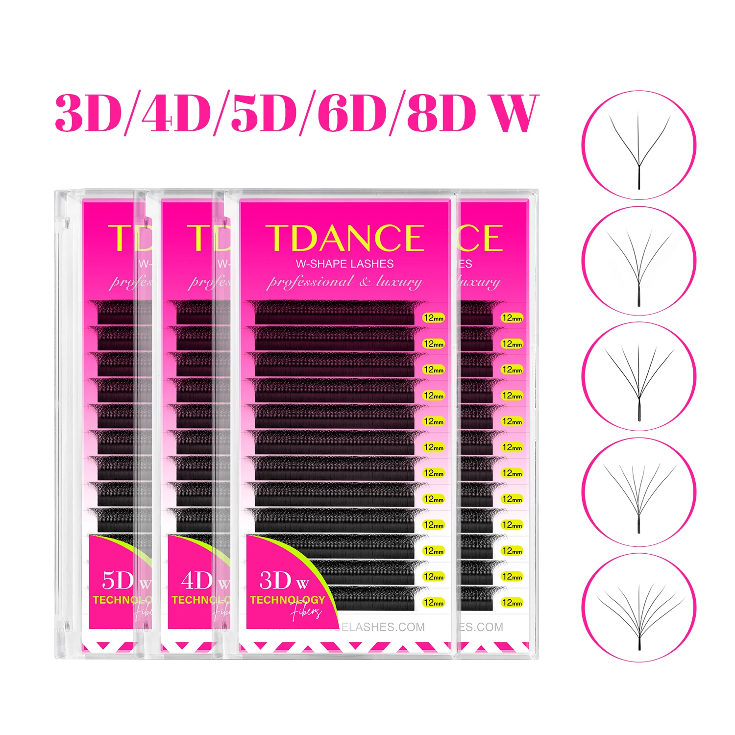 TDANCE 3D 4D 5D 6D Premade 팬 속눈썹 연장 W 스타일 가짜 밍크 자연 소프트 블룸 래쉬 자동 꽃 볼륨 속눈썹