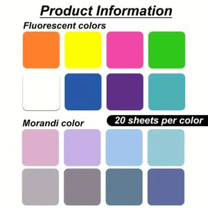 160 페이지 투명 스티커, 사각형, 방수, 투명 스티커, 인덱스 스티커, 모란디 형광색