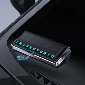 1PC 태양열 자동차 전화 번호판 Led 조명 임시 주차 카드 숨겨진 플레이트 주차장 중지 여러 번호 주차 가제트