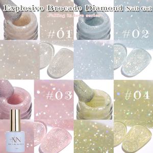 MIANEL1-12pcs 12ML 핑크 블루 화이트 그린 시리즈 폭발성 글리터 젤 매니큐어, 인기 Yun Brocade 다이아몬드 젤 폴란드어