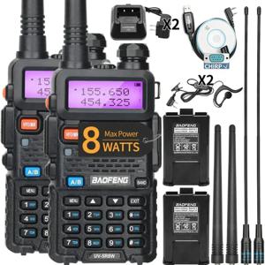 1/2PCS BaoFeng UV-5R 8W 트라이 파워 워키 토키 고출력 듀얼 밴드 장거리 128 CH 휴대용 핸드 헬드 UV 5R 햄 양방향 라디오