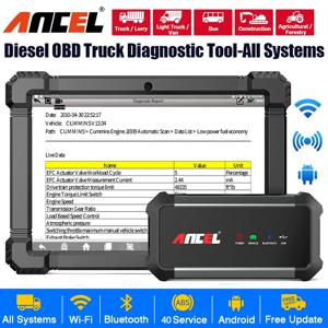 ANCEL X7 HD 헤비 듀티 트럭 진단 도구, 블루투스 OBD2, 모든 시스템 오일 D-P-F 리젠 ECU 리셋, 디젤 트럭 스캐너, 12V, 24V
