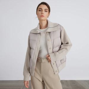 BC930 100% 울과 화이트 구스 다운 스플라이스 다운 재킷으로 고급 브랜드 코트의 고품질 여성용