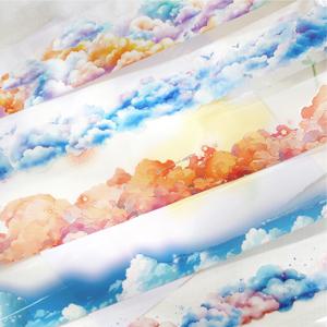 구름 테마 pet 테이프, 스크랩북, 휴대폰 케이스, 노트북, 물컵 장식, 스크랩북 스티커, 문구 테이프, 인스타그램, 200cm/롤