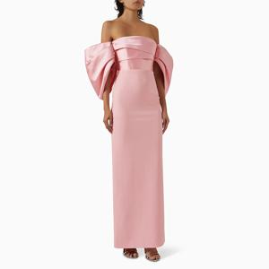 여성용 핑크 무도회 드레스, 오프 숄더 백 스플릿 칼럼 무도회 가운, 2025 플리츠 발목 길이, 우아한 격식 있는 파티 원피스
