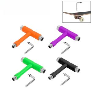 T 모양 스케이트 보드 도구 렌치 스케이트 보드 전문 T 유형 알렌 키 블랙 롱 보드 보드 롤러 스케이트 렌치 도구 부품