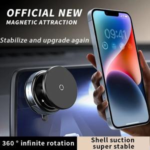 맥세이프 마그네틱 차량용 핸드폰 거치대, 360도 회전 지능형 차량용 마운트 °   회전 자기 진공 흡착판 브래킷 자동차