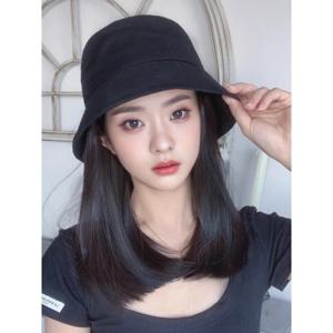 버킷햇 합성 가발 중간 길이 합성 섬유 가발 패션 다용도 장식 가발
