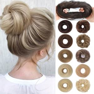 합성 우아한 곱슬머리 탄성 고무줄 웨이브 시뇽 포니테일 헤어 익스텐션 헤어 푹신하고 스타일링이 쉽고 적합합니다