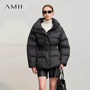 아미 여성 패딩 재킷 2025 겨울 루즈핏 지퍼 터틀넥 긴팔 신상 아우터웨어 솔리드 컬러 다용도 코트 12524052