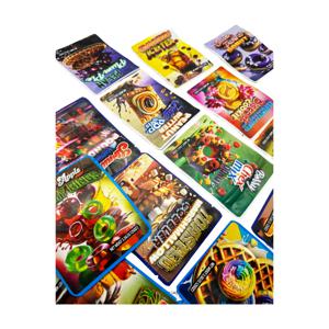 50개 3.5G 냄새 차단 마일라 백 스탠드업 지퍼락 알루미늄 호일 플라스틱 OPP 파우치 빨대 사탕 식품 보관 밀봉 포장