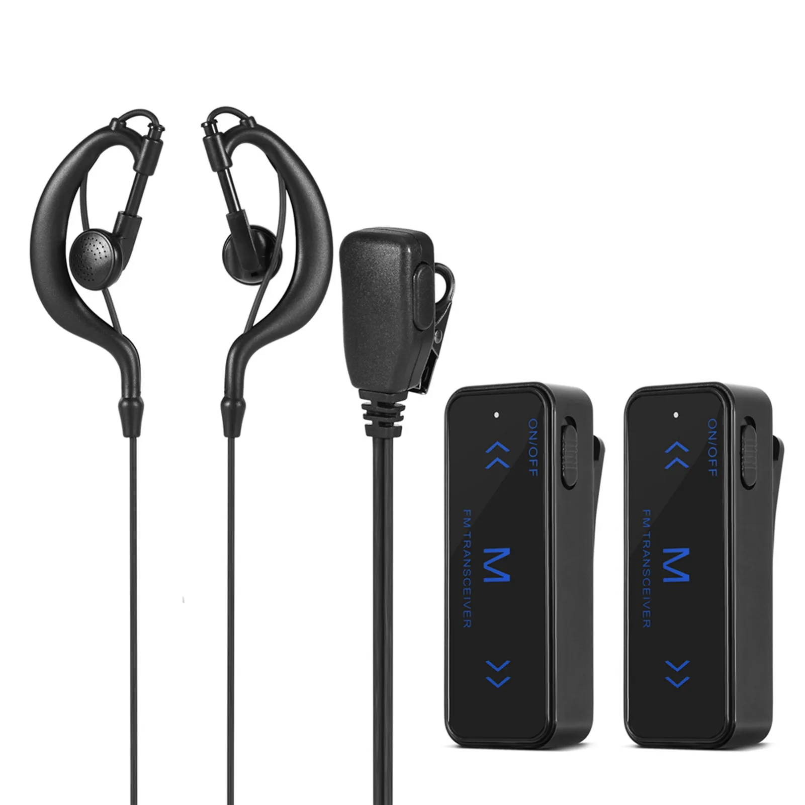400-470MHz 미니 워키토키, 양방향 라디오 트랜시버 및 이어피스 헤드셋, USB 전원, 2 개