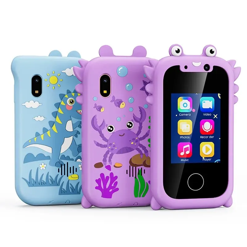 어린이 스마트 폰 교육 장난감 어린이 뮤지컬 플레이어 MP3 듀얼 카메라 Selfie 512MB 카드 터치 스크린 학습 장난감 선물