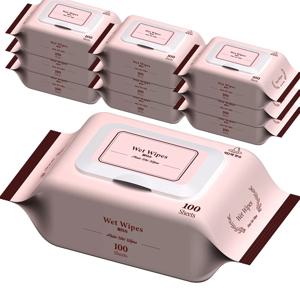 국내생산 9단계 정제수 저자극 물티슈 캡형 100매 X 10팩 대용량, 무향 플레인 레이온 물티슈