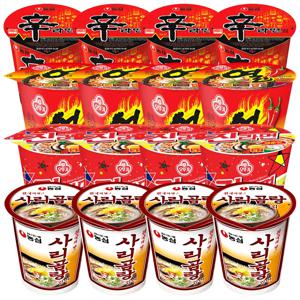 컵라면 소컵 세트(사리곰탕4개+신라면4개+열라면4개+진라면매운맛4개)