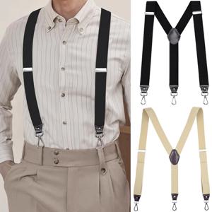 남성용 회전 후크가 있는 헤비 듀티 멜빵 작업 청바지 Y 백 크고 키가 큰 조절 가능한 탄성 바지 교정기 벨트 루프 스트랩