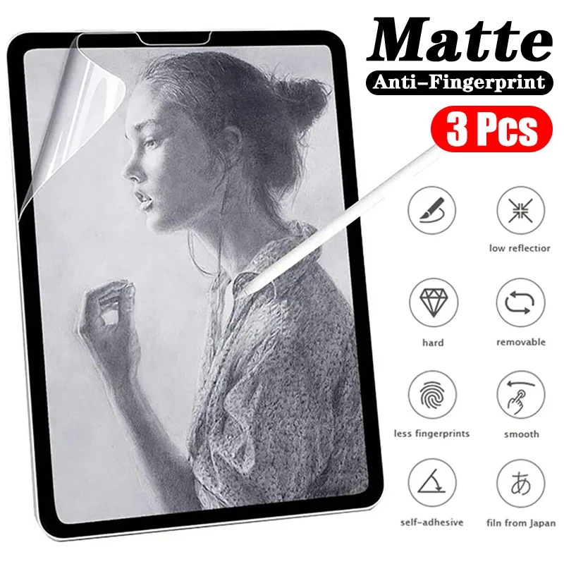 종이 화면 보호기 필름처럼 무광택 PET 페인팅 쓰기 iPad 10 2022 9 8 7 Air 5 4 3 Mini 6 5 4 Pro 12.9 11 10.9 10.5 10.2