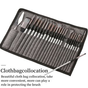 24 나일론 브러쉬 세트 실버 그레이 막대 펜 커튼 오일 브러쉬 구아슈 수채화 브러쉬