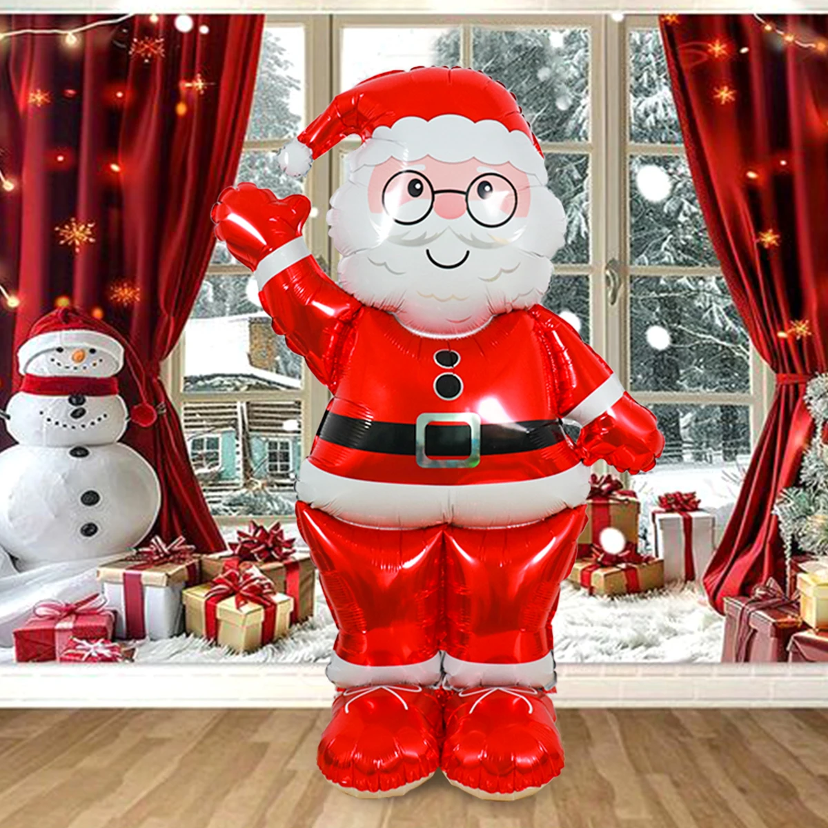 1pc 산타 클로스 눈사람 진저 브레드 남자 크리스마스 트리와 순록 풍선 크리스마스 파티 장식, 겨울 크리스마스