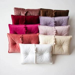 신생아 사진 소품 벨벳 Bowknot 베개 세트 아기 포즈 매트 사진 스튜디오 촬영 액세서리