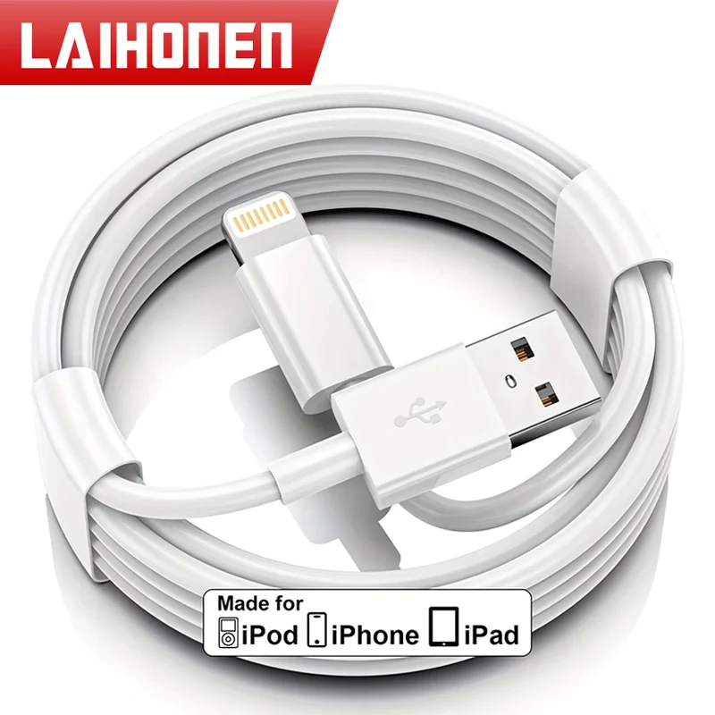 3pcs 1pc iPhone 충전기 케이블 번개 데이터 케이블 iPhone 13 12 1에 적합한 기존 MFi 인증 USB A 충전 케이블