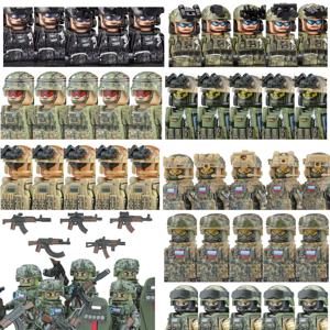군대 피규어 빌딩 블록 SWAT 유령 특공대 특수 부대 군인 무기 총 모자 방패 벨트 AK 미니 벽돌 장난감