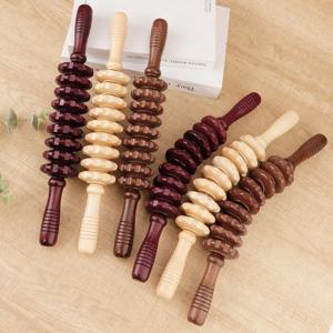 근막 셀룰라이트 근육 및 복부 바디, 근육 배꼽 구호를 위한 나무 치료 마사지 롤러 트리거 포인트 마사지 스틱