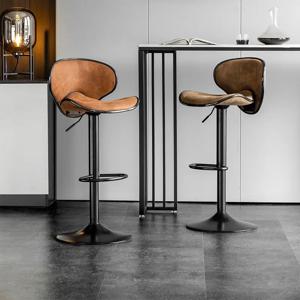 럭셔리 바 의자 레트로 홈 등받이 높이 조절 가능한 금속 주방 바 의자 홈 인테리어 가구 의자 액세서리