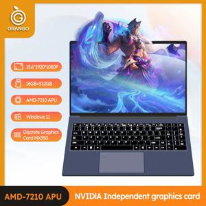 오랑고 노트북 15.6인치 16GB 램 512GB SSD 윈도우 11 컴퓨터 AMD A4 7210U 노트북 게이머 1920*1080 디스플레이 오피스 스터디 PC