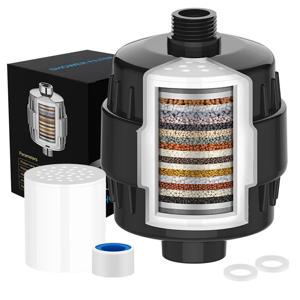 고출력 샤워기 정수 필터 15/20단계 염소 불소 중금속 제거 필터 고품질 샤워헤드 연화