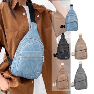 다용도 부드러운 가죽 남성 캐주얼 체스트 백 대용량 여행 여성 숄더 크로스백 백팩