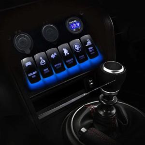 듀얼 USB 충전기 및 전압계가 포함된 6갱 스위치 패널, 자동차/RV용 5핀 ON/OFF 스위치