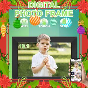 디지털 포토 프레임 10.1인치 32G WiFi 사진 액자 1280x800 HD IPS 터치스크린 자동 회전 사진 크리스마스 선물 장식용