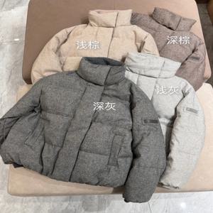 캐주얼 단색 구스다운 패딩