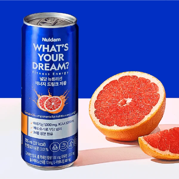 널담 뉴트리션 에너지 드링크 제로슈가 자몽 355ml, 24개입 아르기닌 BCAA 타우린 1000mg 함유