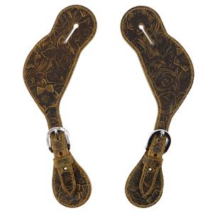 카우보이용 가죽 웨스턴 스퍼 스트랩 |   라이더 부츠 장비 |   더블 플라이 강화 스티칭 스퍼 스트랩