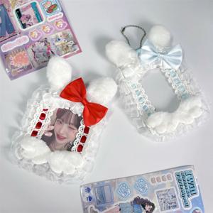 INS 스타일 사진 카드 홀더 학생 카드 보관 보호 커버 아이돌 Photocard 홀더 폴라로이드 미니 디스플레이 펜던트 커버