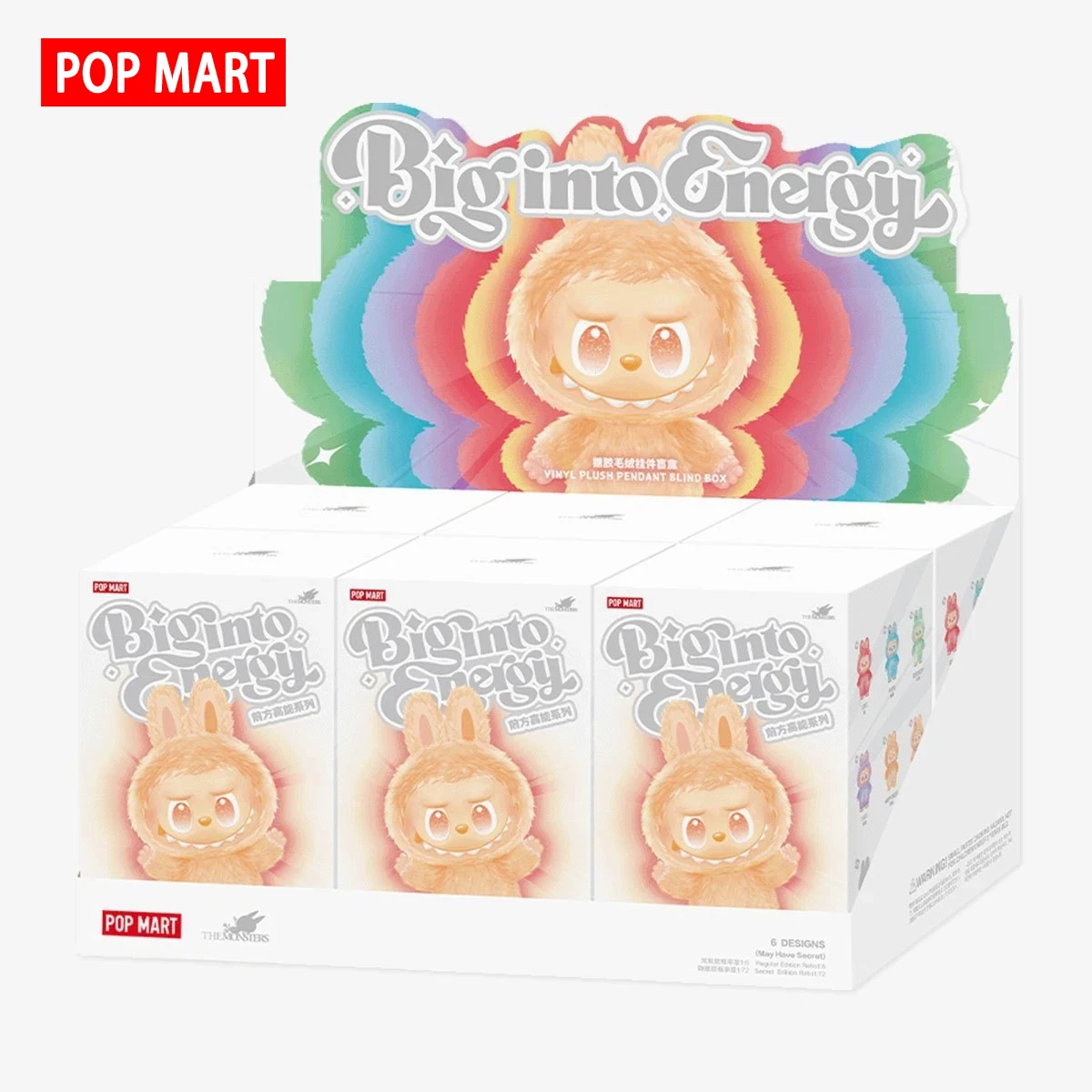 1세트/6개 라부부 봉제인형 - 마카롱 색상, 100% 정품. 어린이, 가족, 친구를 위한 최고의 선물입니다.