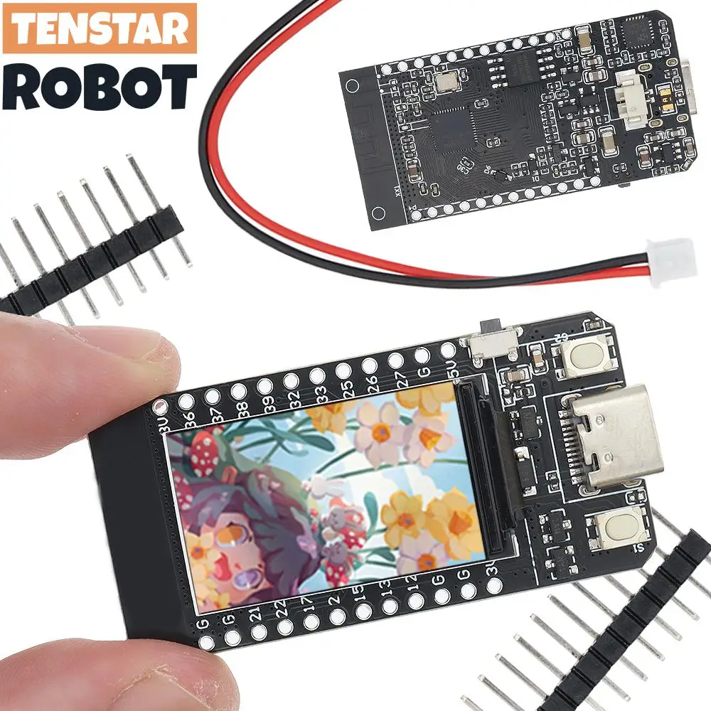 TENSTAR T-디스플레이 ESP32-D0WD CH9102 칩 16MB WiFi 및 블루투스 호환 모듈 개발 보드 1.14인치 LCD 제어